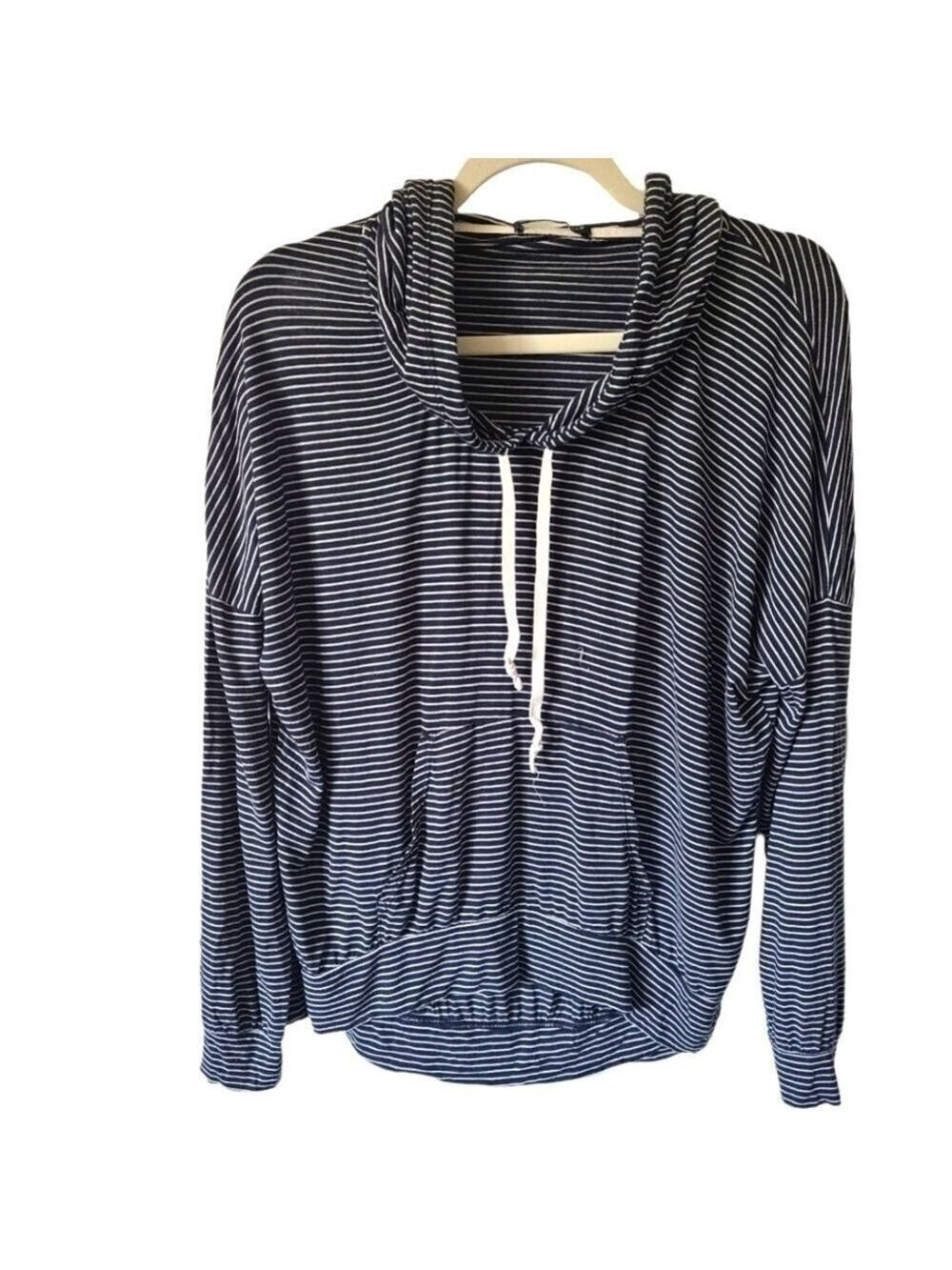 BRANDY MELVILLE Long Sleeve Blue Striped Hoodie Size One Size